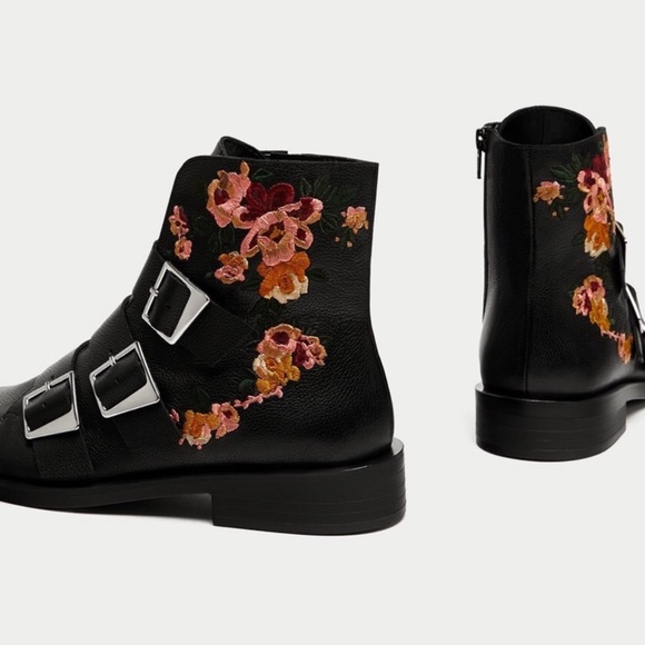 Zara Embroidered Floral Booties - Picture 4 of 9